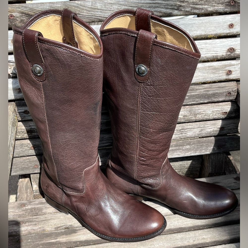 Frye Melissa Distressed Leather 2 Button Boots